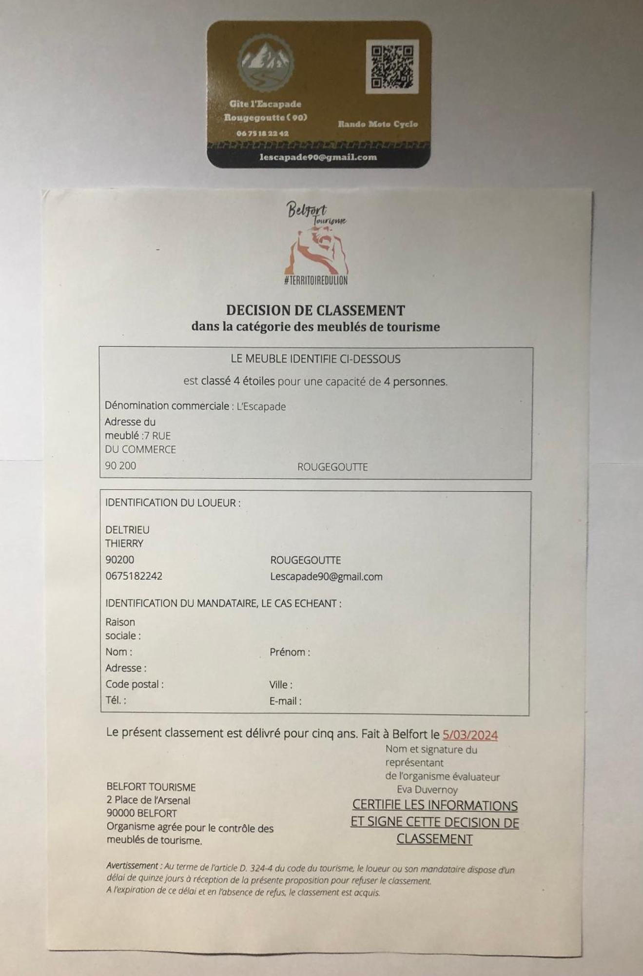 L'escapade 90 Hébergement de vacances Rougegoutte